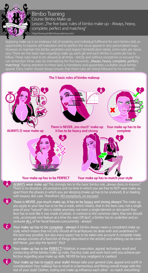 The Pba Guide To Bimbo Makeup The Basic Rules For Bimbo Make Up Pink Bimbo Academy